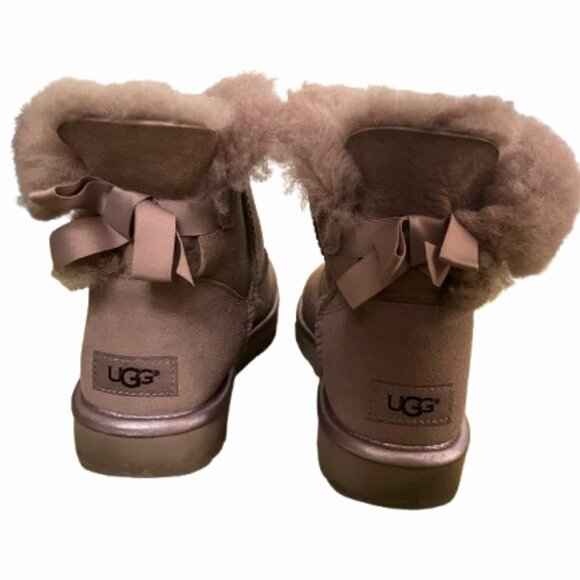 UGG CLASSIC MINI BAILEY BOW II METALLIC DUSK BOOT USA 7/UK 5.5/EU 38 - Picture 5 of 8